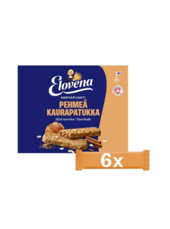 Цельнозерновые батончики Elovena 6х30г корица кардамон