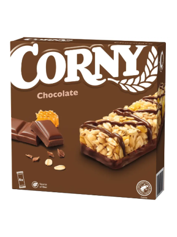 Цельнозерновые батончики с молочным шоколадом Corny Chocolate 6х25г