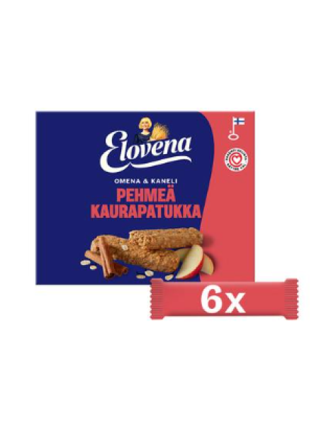 Овсяные батончики Elovena omena-kaneli 6x30г яблоко-корица