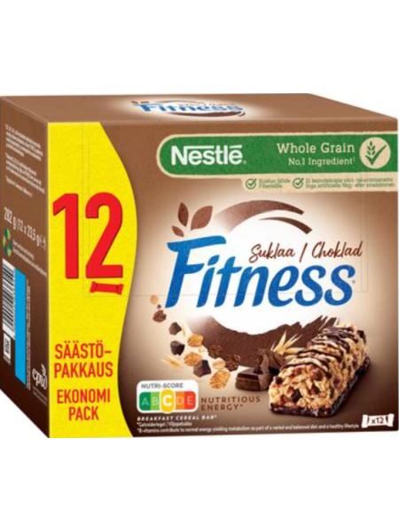 Шоколадные батончики с 5 витаминами, кальцием и железом Nestlé Fitness 12x23,5г