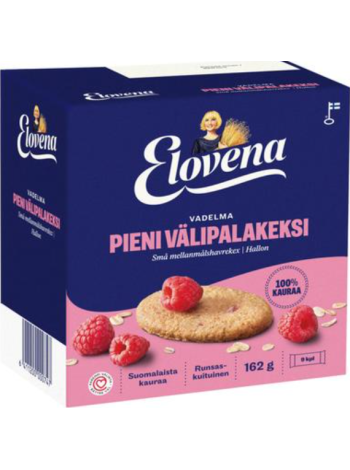 Цельнозерновое печенье Elovena 9х18г малина