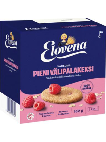 Цельнозерновое печенье Elovena 9х18г малина