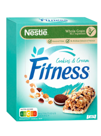 Зерновые батончики Nestlé Fitness 6x23,5 г с печеньем и сливками