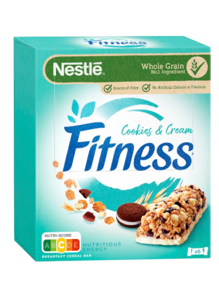 Зерновые батончики Nestlé Fitness 6x23,5 г с печеньем и сливками