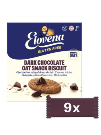 Безглютеновое печенье цельнозерновое Elovena 9x18г с темным шоколадом