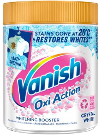Пятновыводитель порошковый Vanish Oxi Action Crystal White 470 г для белого и цветного белья