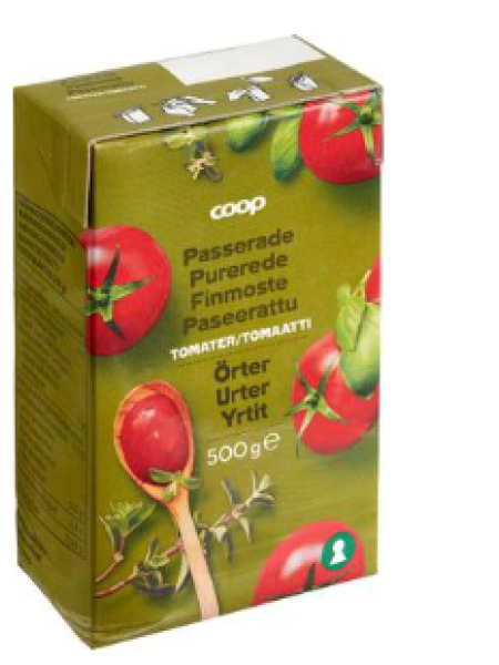 Протертые помидоры с базиликом и орегано Coop paseerattu tomaatti yrtit 500г