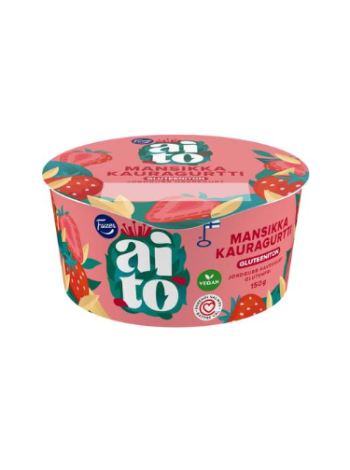 Овсяный йогурт с клубникой Fazer Aito Gluteeniton Mansikka Kauravälipala 150г