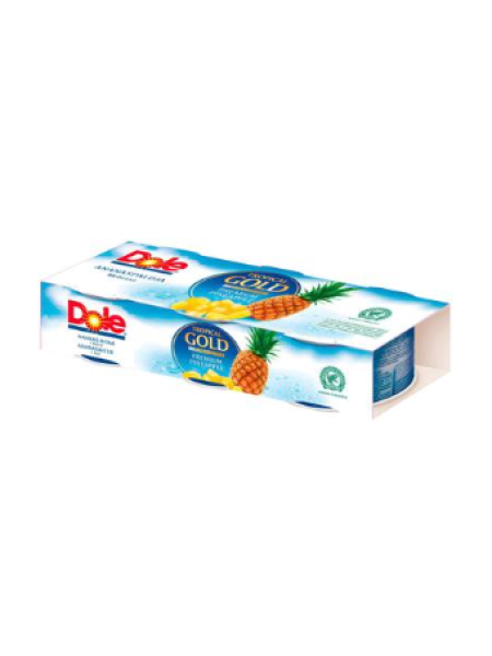 Консервированный ананас кусочками в соке Dole Tropical Gold 3x227/139г 3 банки