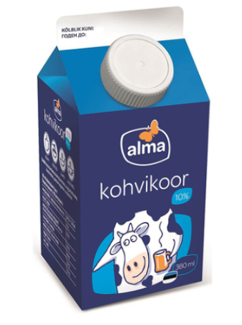 Сливки для кофе ALMA Kohvikoor 10% 380 мл