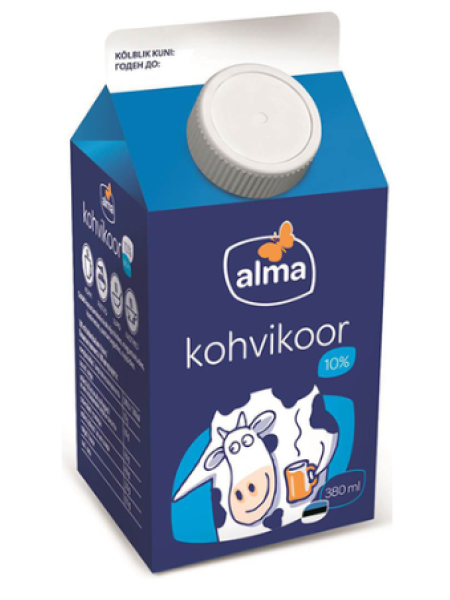 Сливки для кофе ALMA Kohvikoor 10% 380 мл