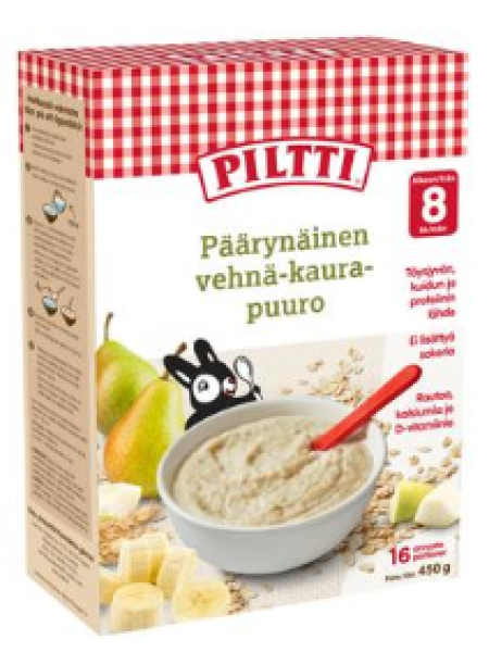Каша для детей пшенично-овсяная с грушей Piltti 450г с 8 месяцев
