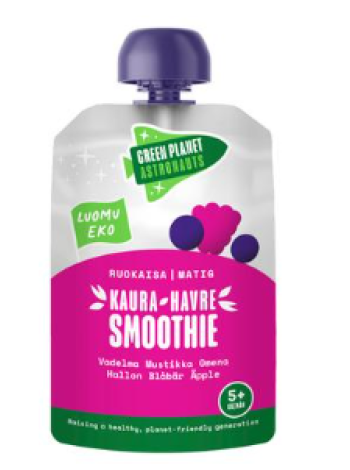 Органический овсяный смузи Green Planet Astronauts малина-черника-яблоко 100г 5 месяцев 