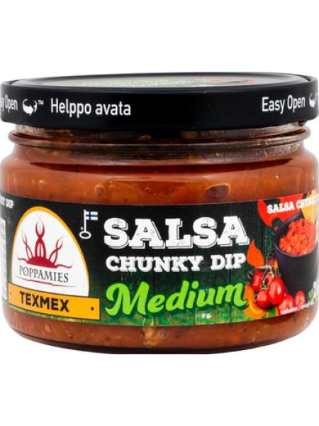 Соус сальса Poppamies Texmex Salsa Chunky Dip Medium 260г средний