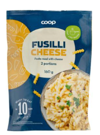 Готовая паста Фузилли и сыр Coop Fusilli & juusto 160г