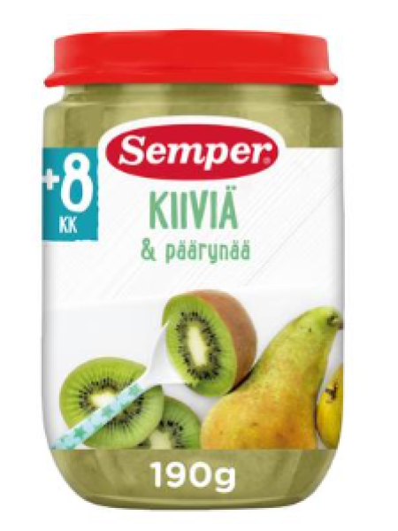 Фруктовое пюре Semper Kiivi яблоко и груша 8 месяцев 190г