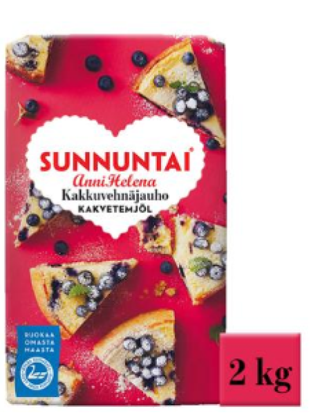 Мука пшеничная Sunnuntai Anni Helena 2 кг для выпечки тортов