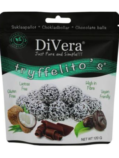Кокосовые шарики с темным шоколадом и фиником DiVera Tryffelito's 120г
