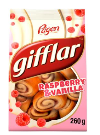 Булочки Pågen Gifflar Raspberry & Vanilla 260г с малиново-ванильной начинкой