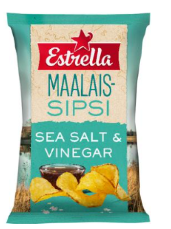 Чипсы картофельные Estrella Country 180г с морской солью и уксусом