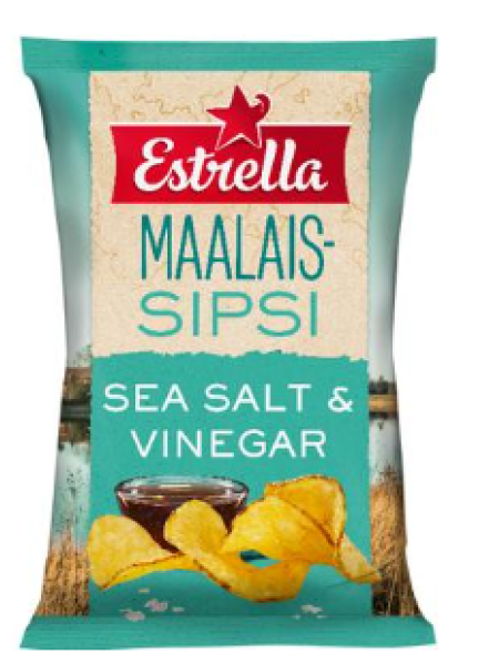 Чипсы картофельные Estrella Country 180г с морской солью и уксусом 