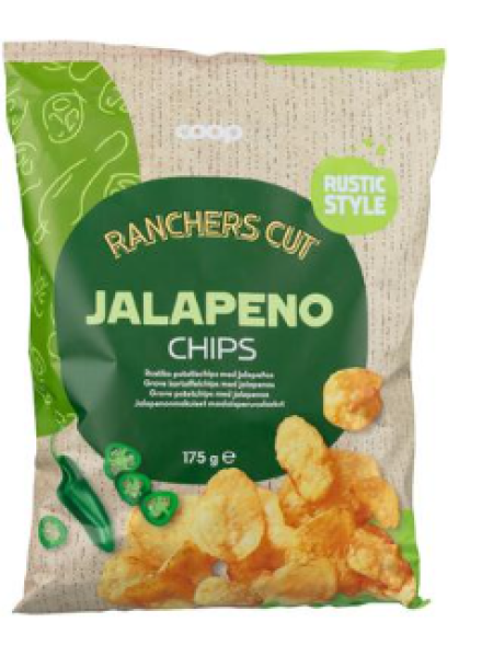 Чипсы картофельные Coop jalapeno 175г с халапеньо