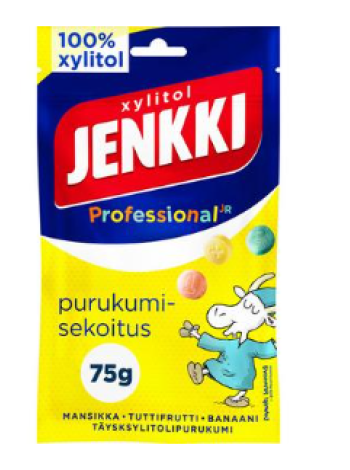 Жевательная резинка с ксилитом для детей Jenkki Professional Junior Herra Hakkarainen 75г