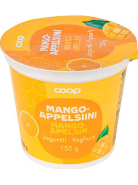 Йогурт Coop mango-appelsiini 150г манго-апельсин 