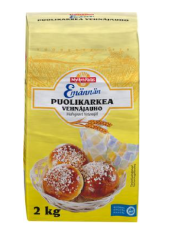 Мука пшеничная Myllyn Paras Puolikarkea Vehnäjauho 2 кг полугрубого помола