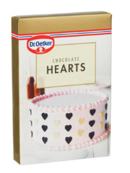  Шоколадные сердечки Dr. Oetker Chocolate Hearts 45г для выпечки