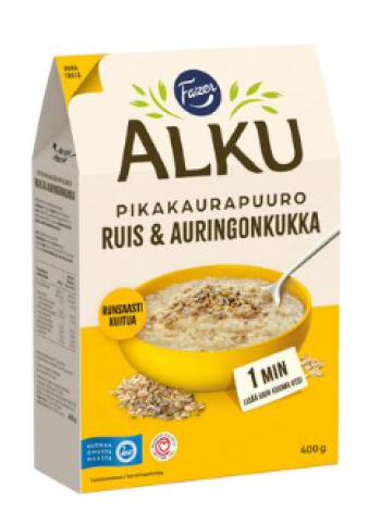 Смесь из ржаных и подсолнечных хлопьев Fazer Alku Ruis & Auringonkukka 400г 