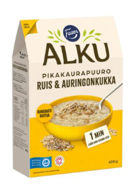 Смесь из ржаных и подсолнечных хлопьев Fazer Alku Ruis & Auringonkukka 400г 