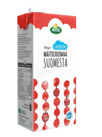 Молоко без лактозы Arla Täysmaitojuoma 1л UHT жирность 3,5%