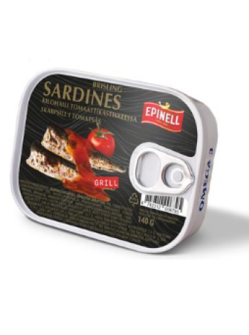 Килька копченая в томате Epinell Grillattua kilohailia tomaattikastikkeessa 140г