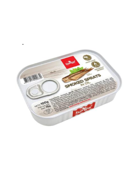 Шпроты копченые в масле Banga Savustettu kilohaili öljyssä 100г в ж/б