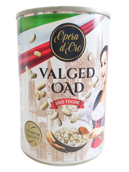 Белая фасоль в рассоле Opera d'Oro valged oad soolvees 400/240г в ж/б