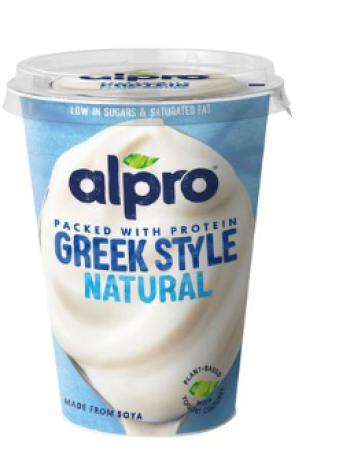 Греческий соевый йогурт Alpro Greek Style Naturell Maustamaton 400г без добавок 
