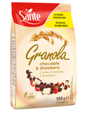Хрустящие мюсли с клубникой в ​​белом шоколаде SANTE Granola 350г