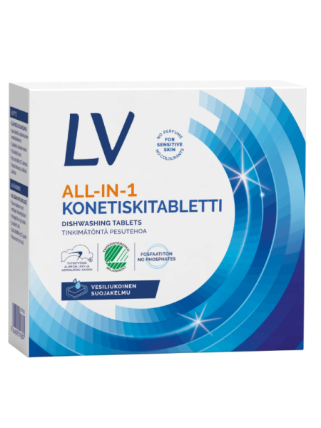 Таблетки для посудомоечной машины LV all-in-one konetiskitabletti 40шт