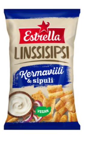 Чипсы Estrella Linssisipsi Kermaviili & Sipuli из чечевицы со сливками и луком 110 г