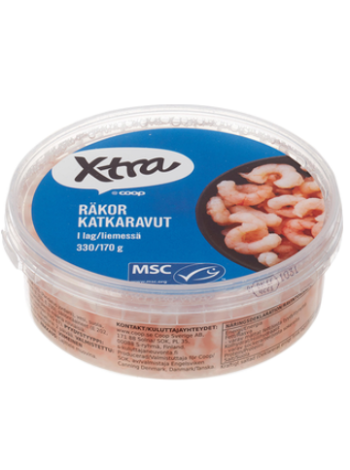 Креветки в рассоле XTRA krevetid 330г/170г