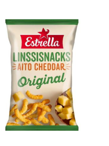 Чечевичные снеки со вкусом сыра Чеддер Estrella Linssisnacks Cheddar 125г