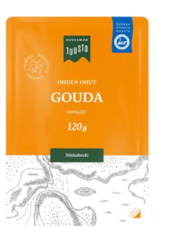 Сыр гауда Kuusamon Juusto Gouda 120г в нарезке