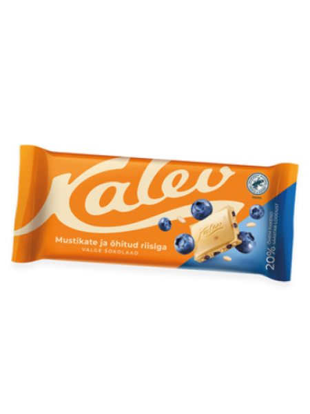 Белый шоколад с черникой и воздушным рисом Kalev 95г