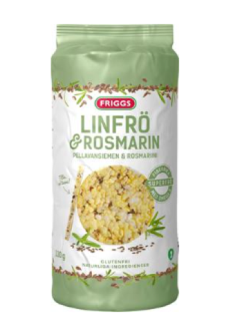 Кукурузные хлебцы с семенами льна и розмарина Friggs Gluteeniton Maissikakku Pellavansiemenet & rosmariini 130г без глютена
