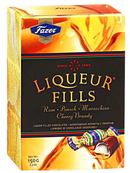 Шоколадные конфеты с ликером Fazer likööritäidisega šokolaadikompvekid 150г
