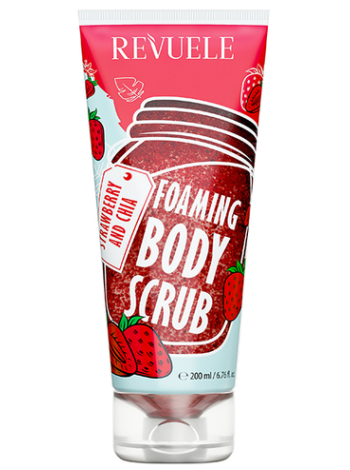 Пенящийся скраб для тела REVUELE Strawberry & Chia 200мл клубника и чиа 