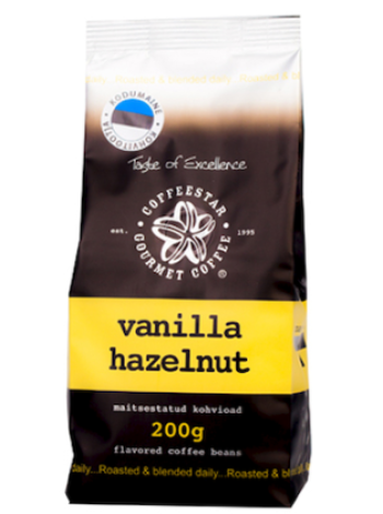 Кофе в зернах со вкусом ванили, ореха COFFEESTAR 200 г