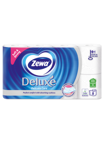 Трехслойная туалетная бумага Zewa Deluxe 8 рулонов