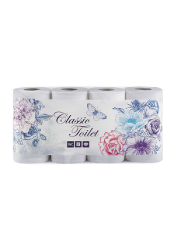 Туалетная бумага 3-х слойная CLASSIC 8 рулонов